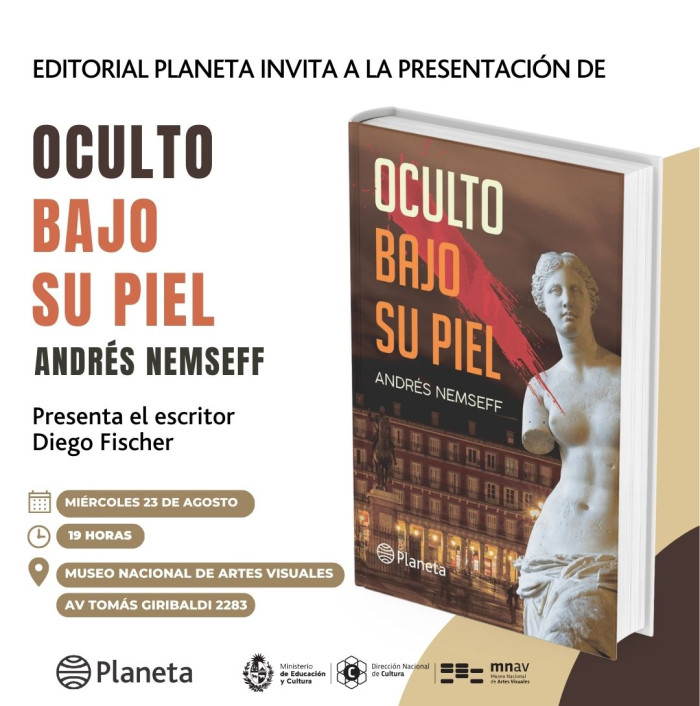  - Presentación del libro: "Oculto bajo su piel" de Andrés Nemseff  - Museo Nacional de Artes Visuales