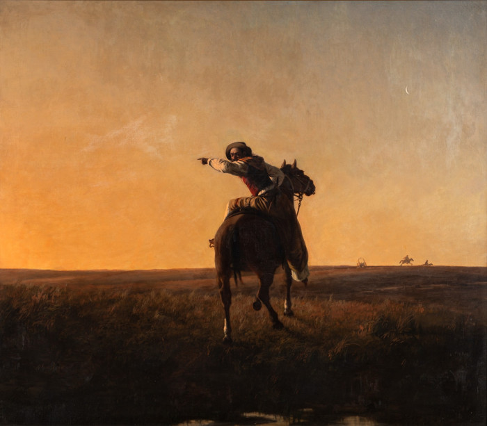 Gaucho en el campo, c. 1875. Óleo sobre tela. 112 x 128 cm. Colección privada. - Visita guiada en el marco de la exposición: El gaucho de Blanes vuelve a casa - Museo Nacional de Artes Visuales