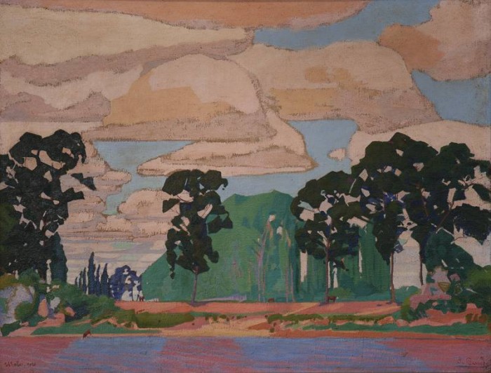 Cerro Largo (La Aguada), 1918 <br>José Cuneo (1887-1977)<br>Óleo - Tela <br>100 x 132 cm - José Cuneo - La pintura y el más allá - Museo Nacional de Artes Visuales