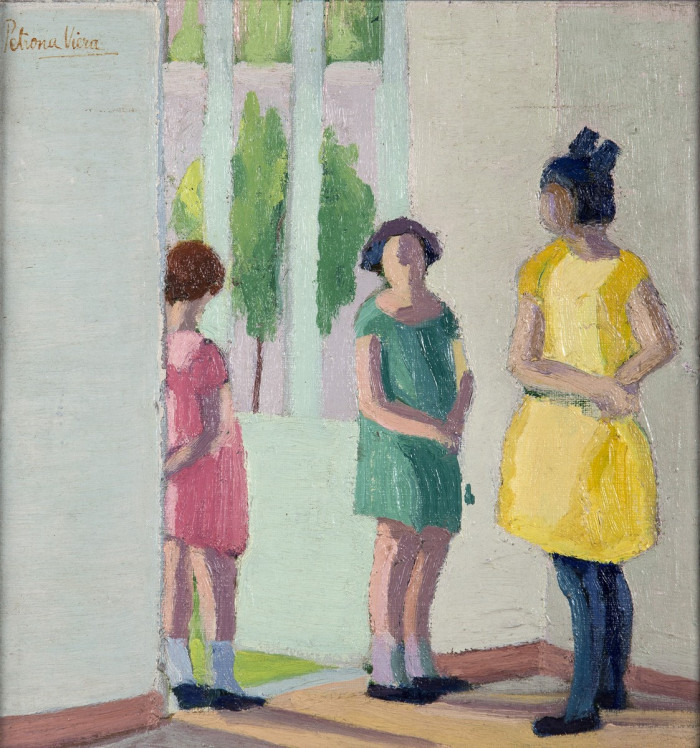 El cuentito, c.1926. Petrona Viera (1895-1960). Óleo sobre cartón. 28 x 27 cm. Nº inv. 5683. - Petrona Viera - The Endless Creation - Museo Nacional de Artes Visuales